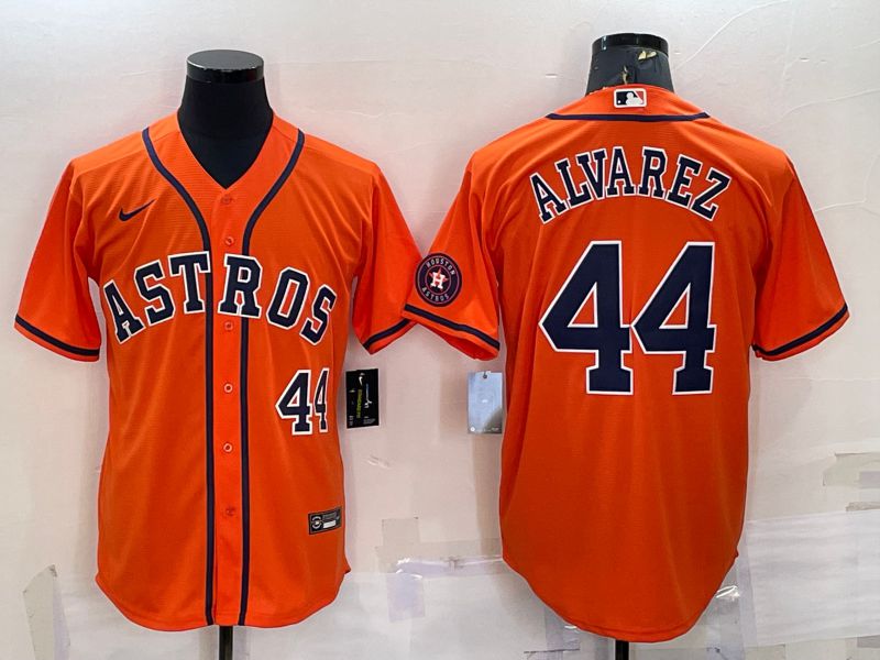Men Houston Astros #44 Alvarez Orange Game Nike 2022 MLB Jersey